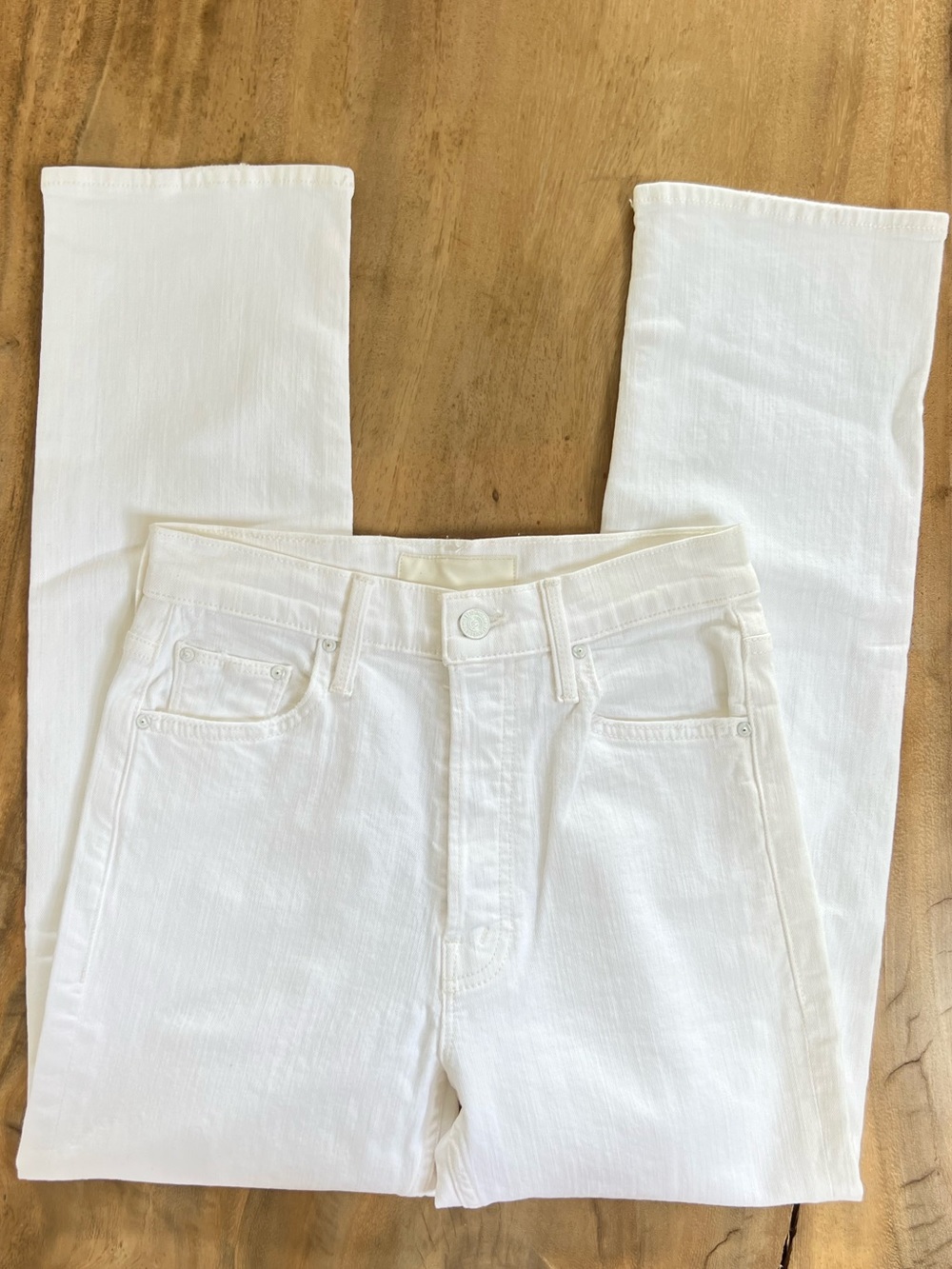 MOTHER the tomcat white denim